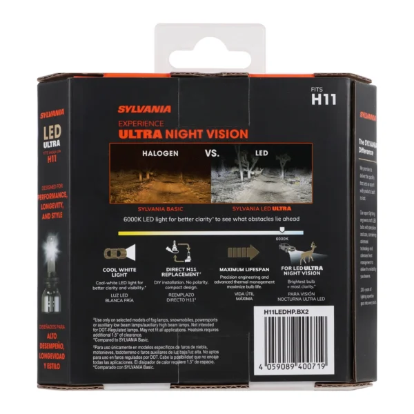 H11 LED Fog Light Bulb Pair for 2020 Honda Accord